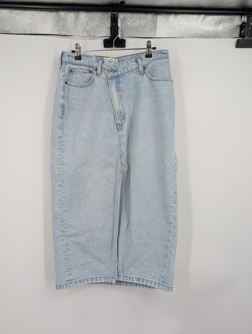 Abercrombie & Fitch Cross Over Button Light Wash Sz 6 Maxi Skirt Country Western